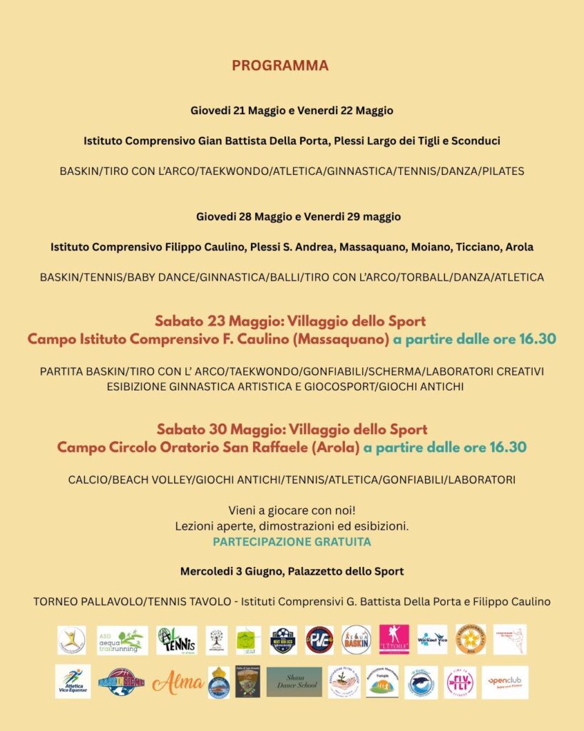 Programma approfondito dell'evento "Una festa in comune"